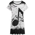 thumbnail image 3 of Music Note Dress Summer Street Style Dresses Female Short Sleeve Printed Sundress, 3 of 7