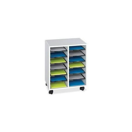Safco Products Company Safco Products Company 14-Compartment Orgnzr, 4-Casters, 21-. 5 inchx13-. 5 inchx26 inch,Gray