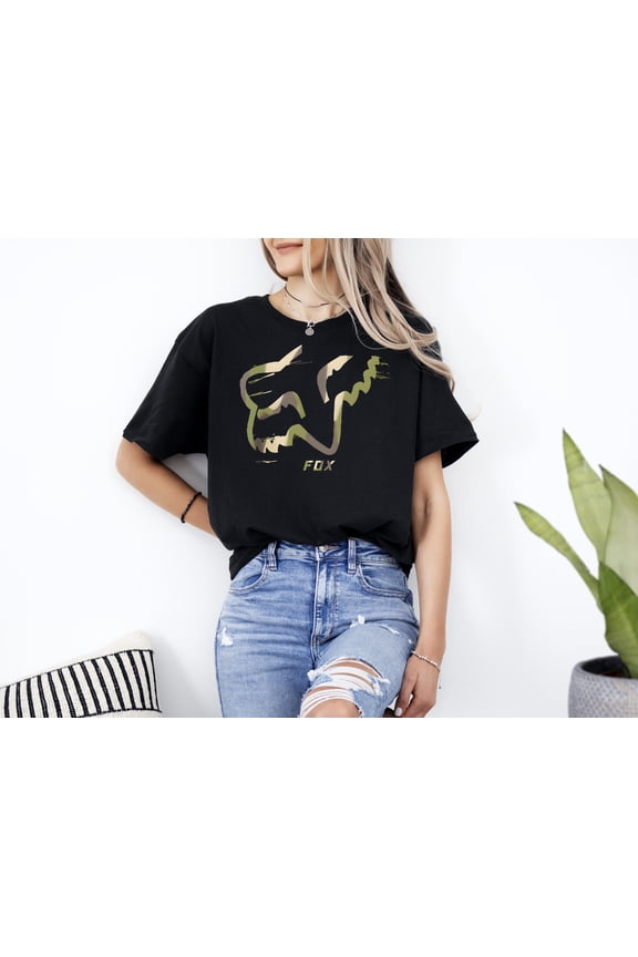 Mens Camo Motocross Race Inspired Dirt Bike Graphic Unisex T-Shirt