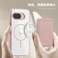 thumbnail image 5 of Dteck for Google Pixel 9A with Magnetic Removable Magnetic Card Holder Wallet, With Magnetic Wallet Cards, Shockproof Slim Back Hard Case, Pink, 5 of 5