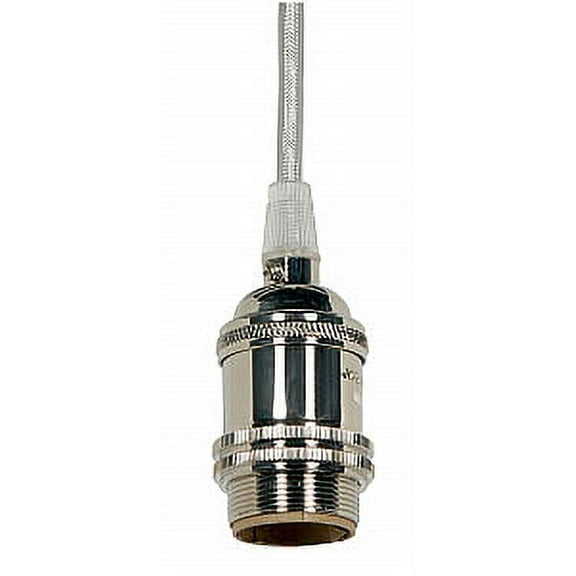 Satco Brass Keyless Polished Nickel Silver Wire Lampholder