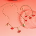 thumbnail image 5 of Cheapark Valentines Day Jewelry Set Necklace & Bracelet & Earrings Romantic Gift Gift Set for Her Sparkling Cubic Zirconia Heart Pr esent, 5 of 6