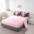 thumbnail image 5 of Homewish Japan Ink Painting 7-Piece Bedding Comforter Set,Japanese Natural Scenery King Bedding Sets,Pink Flower Waterfall Bed Sheets For Adults,Ultra Soft Home Decor Reversible, 5 of 8