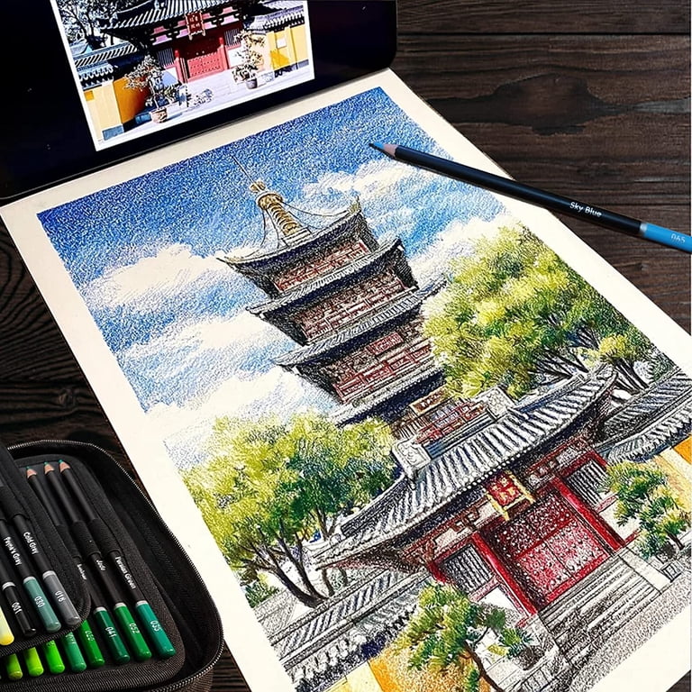 72 Colored Pencils Set with Sketchpad and Coloring Book photo 5