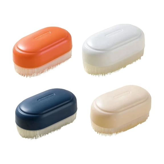 4 Pack Soft Bristle Cleaning Brushes, Handheld Multi-Surface Laundry and Household Scrub Brush Set, Assorted Colors