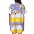 thumbnail image 3 of Lsque Corgi Washing in Bathtub Women's Short-Sleeved Pajama Set - 2 Piece Soft and Lightweight Sleepwear Set-, 3 of 9