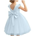 thumbnail image 4 of Xdegoge Girls Clearance Clothes Spring Dresses for Girls 7-8 Puffy Tutu Sundress Ruffle Sleeve Double Fluffy Tiered Tulle Summer Dresses Wedding Birthday Party Princess Ball Gown Vestido Corto, 4 of 5