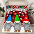 thumbnail image 2 of Homewish Merry Christmas Queen Sheet Sets,Kawaii Xmas Gnome Flat Sheet,Colorul Christmas Hat Queen Fitted Sheet For Boys Teens,Breathable Home Decor,4-Piece, 2 of 7