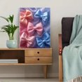 thumbnail image 5 of Qisvanset 12x16 Inch 2D Flat Framed Canvas Art, Pink Blue Bow Coquette Style Cute Wall Art Nursery Dorm Apartment Decor, 5 of 5