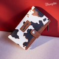 thumbnail image 5 of Billetera Wrangler con estampado de vaca plegable para mujer, piel vegana, marrón, 5 of 5