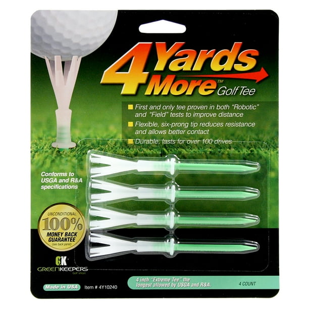 4 Yards More Reduced Friction Golf Tees 4" Extreme Tee Green