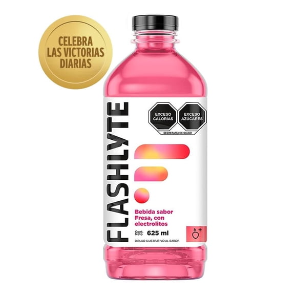 Bebida hidratante Flashlyte fresa con electrolitos 625 ml