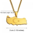 thumbnail image 3 of Turkey Map Flag Gold Color Silver Color Pendant Necklace For Women Men Turks Jewelry Patriotic WVJ E, 3 of 5