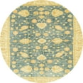 thumbnail image 1 of Ahgly Company Indoor Round Abstract Mustard Yellow Oriental Area Rugs, 7' Round, 1 of 6