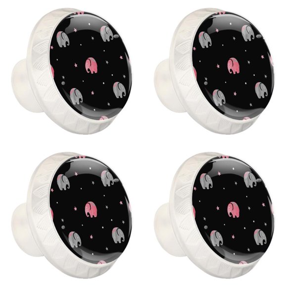 4 Pcs Elephant Knobs for Kitchen Cabinet Cupboard Dresser Bookcase Drawer Pulls Handles Round Home Decor