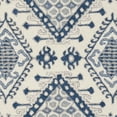 thumbnail image 3 of SAFAVIEH Micro-Loop Jolene Geometric Wool Area Rug, Ivory/Blue, 5' x 5' Square, 3 of 4