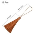 thumbnail image 2 of Uxcell 6.5" Silky Bookmark Tassels with Loop for DIY Craft Accessory, 12Pack Light Brown, 2 of 5