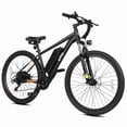 thumbnail image 4 of Qlife 26" Adult Electric Mountain Bike, 48V 7.8Ah Removable Battery, Max 28MPH, 7‑Speed, Lock‑Out Suspension, 35W Hub‑Motor Mechanical Disc‑Brake eBike for men&women Black, 4 of 7