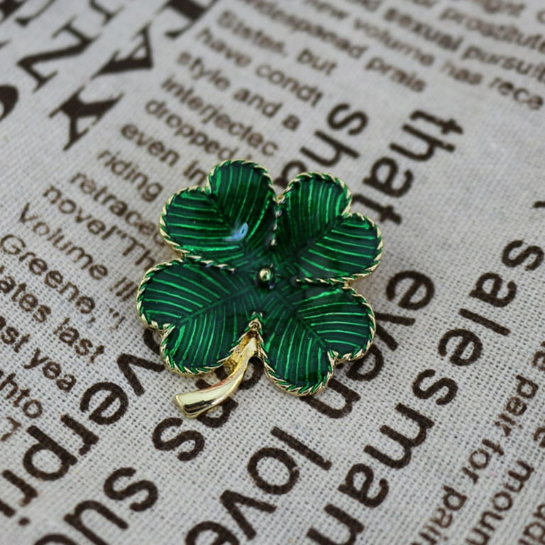 Green Four Leaf Clover Pin - 4 Leaf Clover Lapel Pins