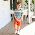 thumbnail image 2 of YUEHUA Toddler Girl Two-Piece Set Floral Print Short Sleeve Top and Shorts Outfit Summer Playdate Clothes Cute & Comfy,Size 3-4 Years, 2 of 7