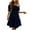 Clearance-Navy, variant on Fartey Sundresses for Women 2025 Summer Solid Color Off Shoulder Dresses Puff Short Sleeve Dress Elegant Ruffle Dress Trendy Casual Beach Vacation Dress Black L
