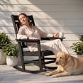 thumbnail image 7 of Devoko Outdoor Rocking Chair Presidential Rocker HDPE All-weather Chair (One Chair Only), Black, 7 of 7
