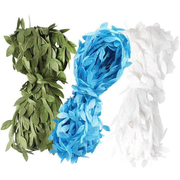 Hojas de Artificial Follaje De Hojas s De Bricolaje Manualidades Decoración 30m Azul blanco verde