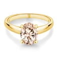 thumbnail image 2 of Gem Stone King 1.60 Ct Oval Peach Morganite 10K Yellow Gold Ring, 2 of 4