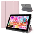 thumbnail image 1 of Tablette 7 Pouces Android 13 avec Étui, 4 Go+32 Go+1 To Extensible, Quad-Core, WiFi6, Batterie 3500mAh, Double Caméra, Rose, 1 of 7
