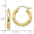 thumbnail image 4 of Primal Gold 14 Karat Yellow Gold Diamond-cut Hoop Earrings, 4 of 4