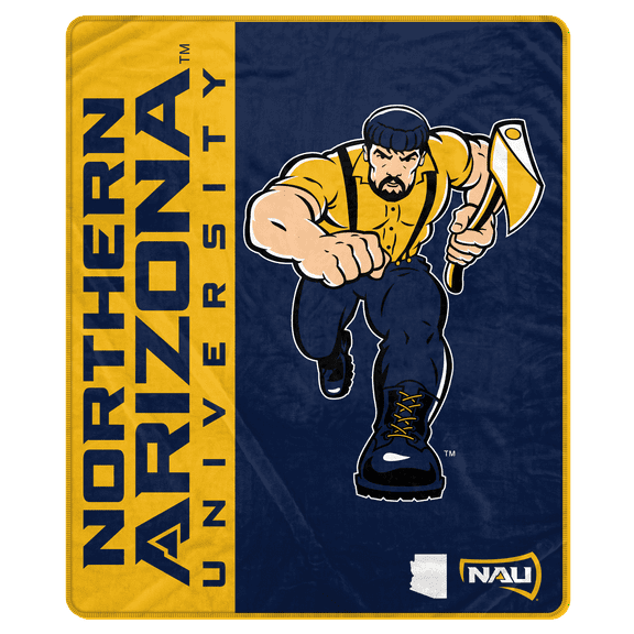 NCAA Northern Arizona Lumberjacks 50x60 Inch Ultra Soft Tailgate Throw