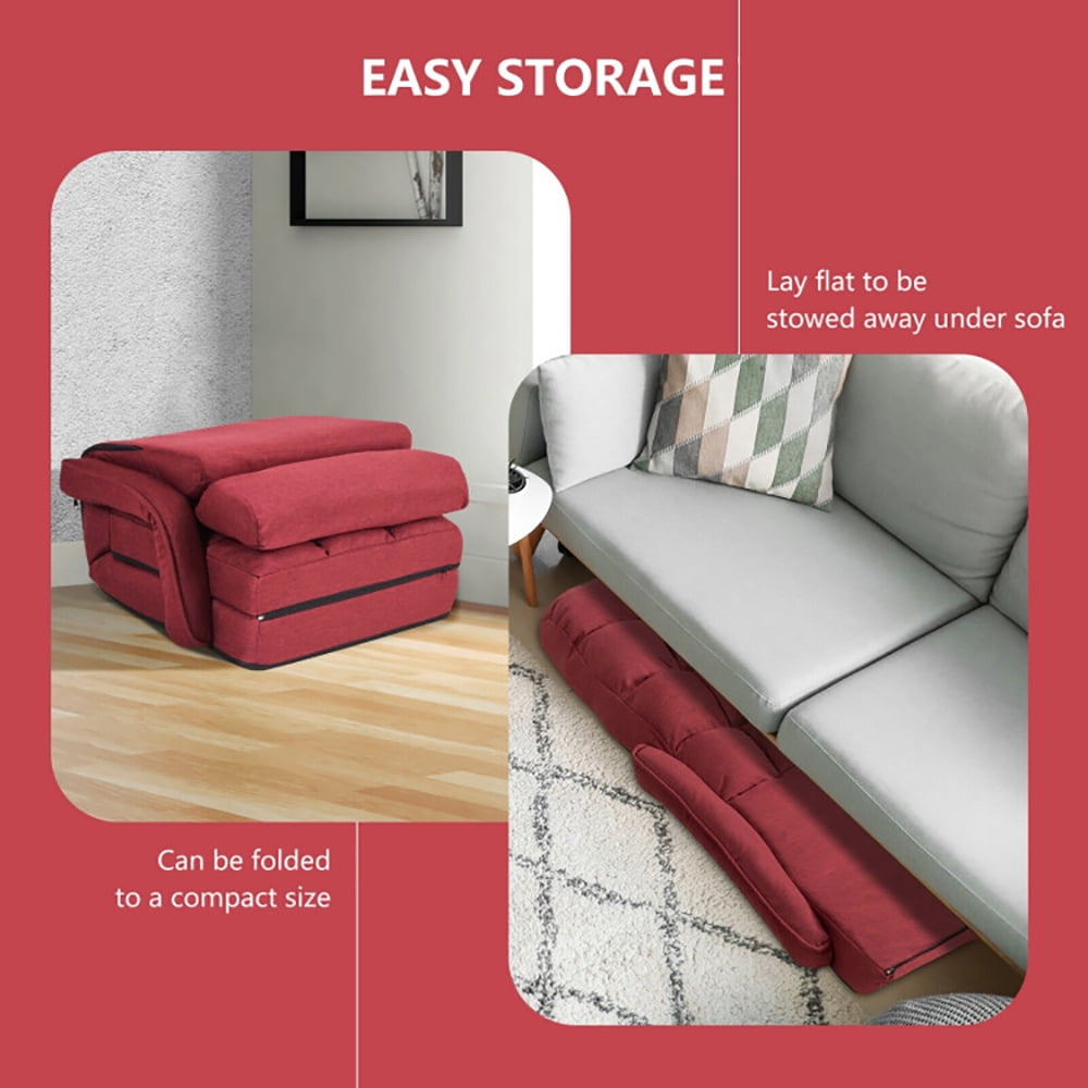 Finihen Folding Lazy Sofa Chair, Floor Chair, Folding Lazy Floor Chair Sofa with Armrests and Pillow, for Living Room, Bedroom, for Gaming, Reading, Red Finihen Folding Lazy Sofa Chair, Floor Chair, Folding Lazy Floor Chair Sofa with Armrests and Pillow, for Living Room, Bedroom, for Gaming, Reading, Red