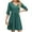 Green, variant on Ahuyic Printed Solid Color Plus Size Dress For Women, Summer Womens' Mid-Sleeve Knee-Length Dresses,Women's Summer Casual Pleated Dress V-Neck Patchwork Dress Formal Dress