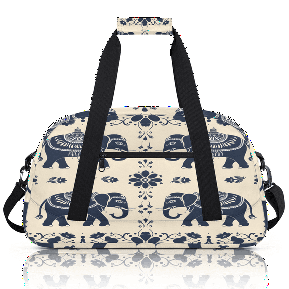 Herdesigns Elephant Sports Duffle Bag for Women & Men, Animal Print Gym Bag Dance Bag Overnight Bag Carry On Weekender Travel Bag