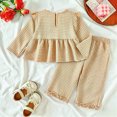 thumbnail image 3 of Toddler Baby Girl Outfits Plaid Print Fall Clothes Long Sleeved Sweet Flutter Sleeve Bow Top Leggings 2PCS Set Kaprioy Toddler Girl Winter Clothes 18 24 Months 2T 3T 4T, 3 of 6