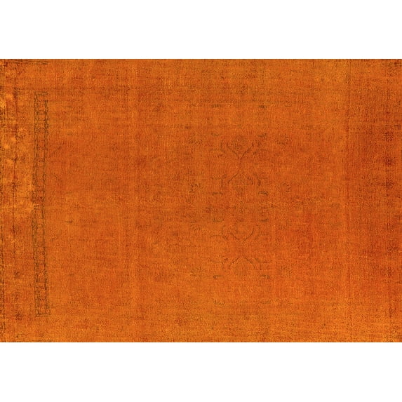 Ahgly Company Machine Washable Indoor Rectangle Oriental Yellow Industrial Area Rugs, 5' x 7'