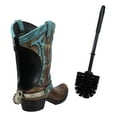 thumbnail image 4 of Ebros Western Turquoise Cowboy Boot with Spur Toilet Bowl Brush and Base Holder, 4 of 8