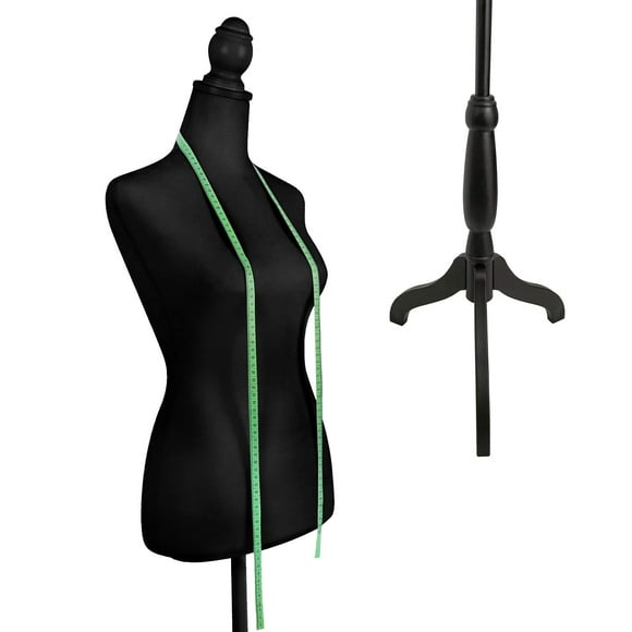 Female Mannequin Torso Dress Form Manikin Body W/ Wooden Tripod Base Stand 58""-67"" Adjustable Height