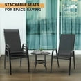 thumbnail image 5 of Ktaxon 4Pcs Patio Outdoor Dining Chairs, Textilene Stackable Armrest Chairs Space Saving for Backyard Porch Garden - Black, 5 of 9
