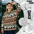 thumbnail image 6 of Uorisanigo Oversized Girls Half Zip Pullover Sweatshirt Kids Western Horse Tribal Aztec Long Sleeve Pullover Top for Sports and Daily Wear Fall Kids Jackets Hoodies Outerwear, 6 of 7