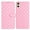 Pink, variant on for Samsung Galaxy A05 Wallet Case with Wrist Strap - Faux Leather Flip Folio Phone Case with Card Holder Slot Kickstand Cute Aesthetic Small Round Dot Design for Women Ladies, White