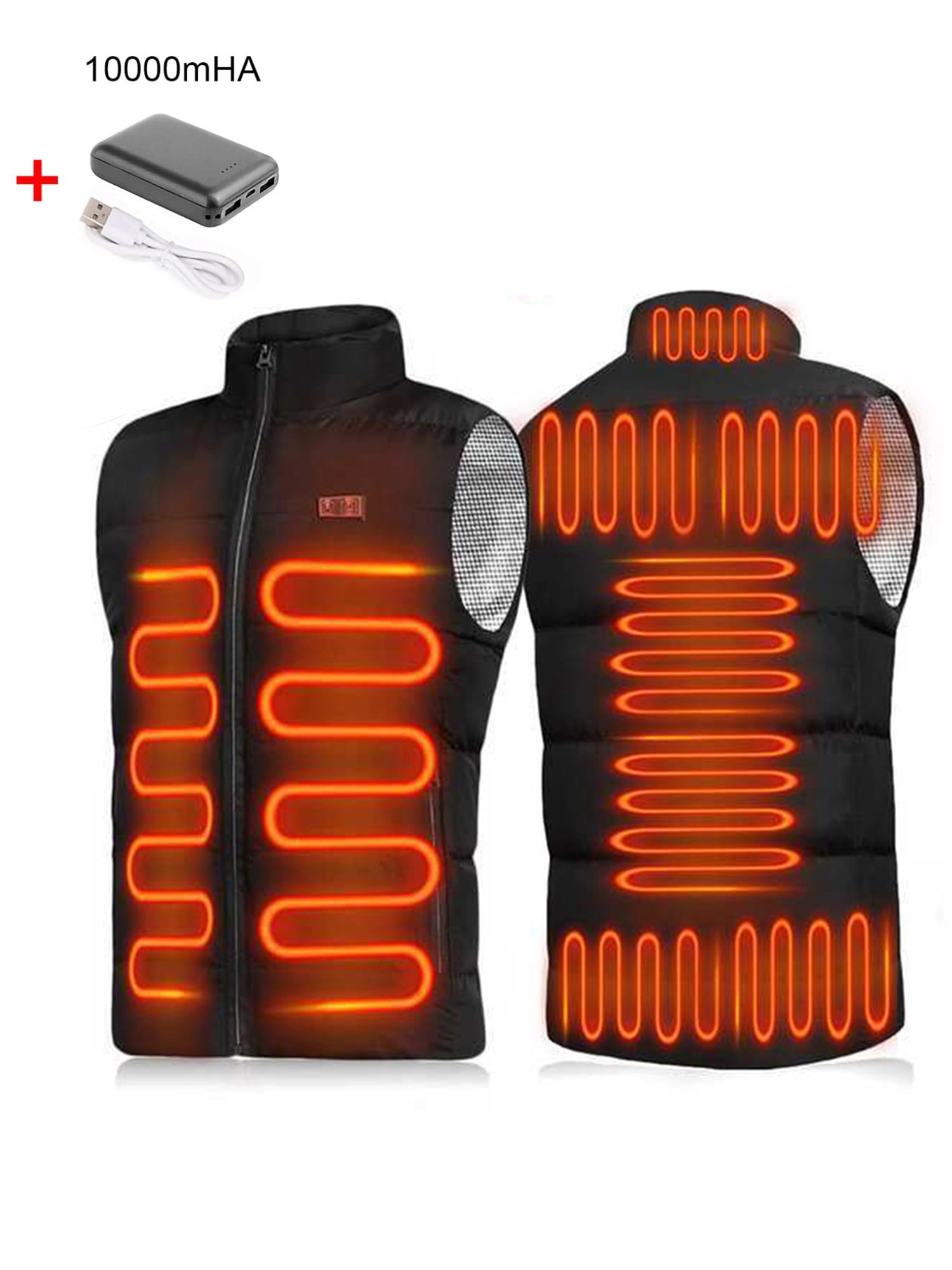 UKAP Men Electric Heated Vest Jacket Dual Control USB Washable Heating