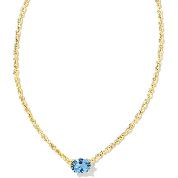 Kendra Scott Cailin Crystal Pendant Necklace Gold Blue Violet Crystal