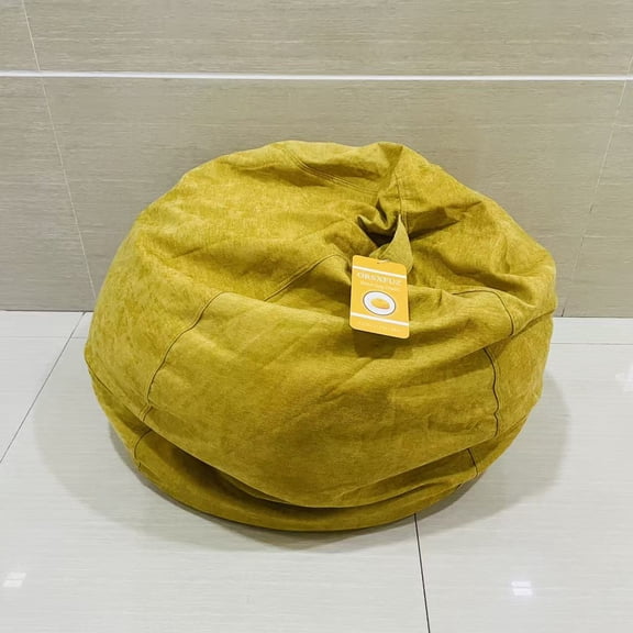 ORSXFUZ Bean bag chairs,2.5FT Bean Bag Chair for Teens & Youth, Beanbag Chair with High-Density Foam Filling, Cozy Bean Bag for Bedroom, Reading & Dorm(Yellow, 31.5" W x 31.5" D x 20" H)