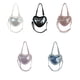 thumbnail image 3 of Guardurnaity Bolso bandolera de gran capacidad con diseño de corazón para estudiantes universitarios japoneses, con correa ajustable y múltiples Bolsas de mensajero y de hombro púrpura, 3 of 6