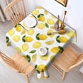 thumbnail image 2 of Yellow Lemon Fruit Leaves White Pattern Square Tablecloth,Waterproof Square Table Cover,Wipeable Spillproof Washable Table Cover for Home Kitchen Party Decor 52"x52"(132x132cm), 2 of 6
