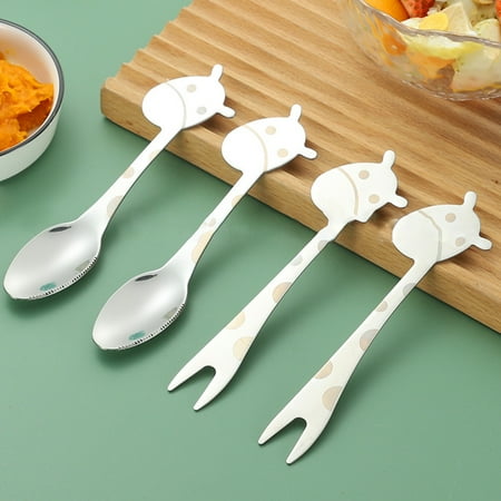 

Travelwant 4Packs Baby Kids Silverware Children s Safe Flatware Set Stainless Steel - Forks and Children Tablespoons Toddler Utensils Metal Cutlery Set for LunchBox