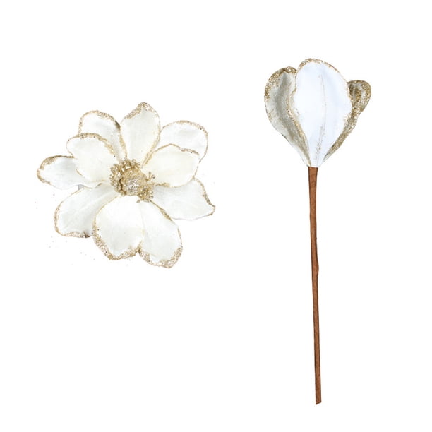 1 paquete Estilo 2 Decoraciones de arreglos florales navideños Flores navideñas Flores falsas de tres capas Guirnalda de árbol de Navidad Accesorios de ratán 9x25 cm flores ANGGREK Otros