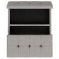 thumbnail image 5 of Simpli Home Dover 36 inch Wide Contemporary Square Lift Top Coffee Table Storage Ottoman in Cloud Grey Polyester Linen, Assembled, 5 of 14