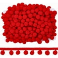 thumbnail image 6 of 2.2 Yard Pom Pom Ball Fringe Trim Ribbon Polyester Old Lace Hanging Pompom Crafts Weave Tassel Balls Sewing Accessories Set for DIY Home Party Curtain Clothes Pillow Decoration Beige, 6 of 9